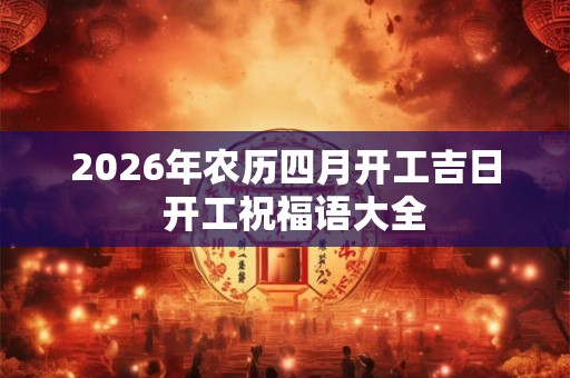 2026年农历四月开工吉日  开工祝福语大全