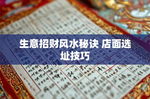 生意招财风水秘诀 店面选址技巧 生意招财风水秘诀 店面选址技巧