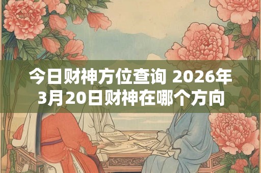 今日财神方位查询 2026年3月20日财神在哪个方向