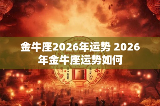 金牛座2026年运势 2026年金牛座运势如何