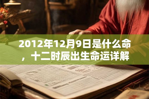 2012年12月9日是什么命,十二时辰出生命运详解 2012年12月9日是什么命,十二时辰出生命运详解
