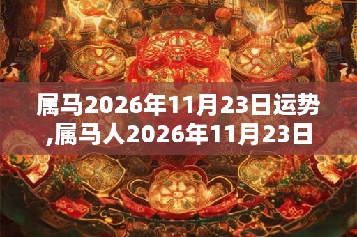 属马2026年11月23日运势,属马人2026年11月23日财运,生肖马2026年11月23日运势