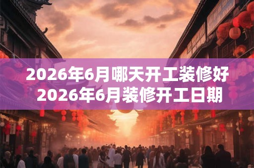 2026年6月哪天开工装修好 2026年6月装修开工日期是哪一天装修何时能完工