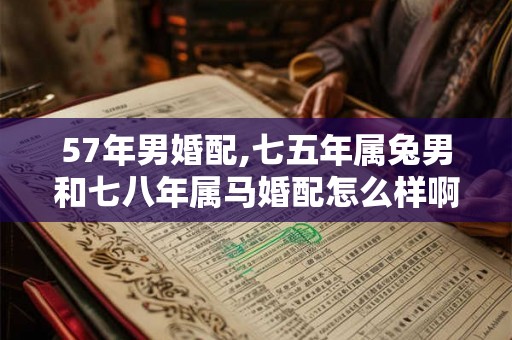 57年男婚配,七五年属兔男和七八年属马婚配怎么样啊