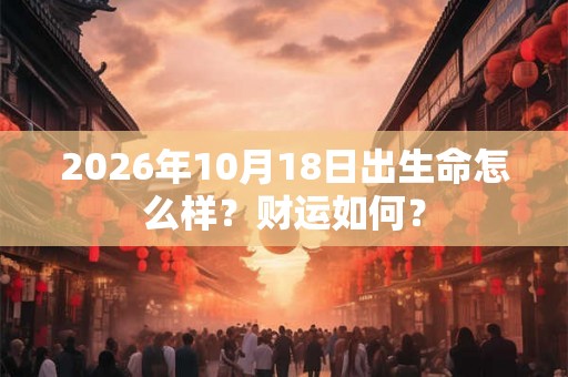 2026年10月18日出生命怎么样？财运如何？