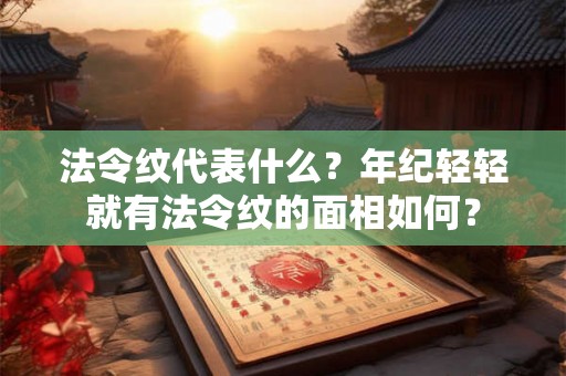 法令纹代表什么？年纪轻轻就有法令纹的面相如何？