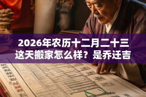 2026年农历十二月二十三这天搬家怎么样？是乔迁吉日吗？