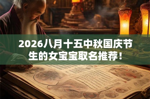2026八月十五中秋国庆节生的女宝宝取名推荐！