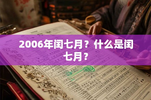 2006年闰七月?什么是闰七月? 2006年闰七月?什么是闰七月?