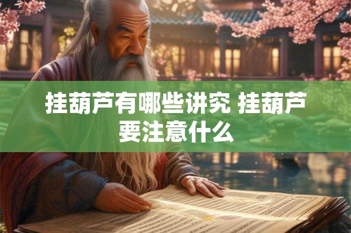 挂葫芦有哪些讲究 挂葫芦要注意什么