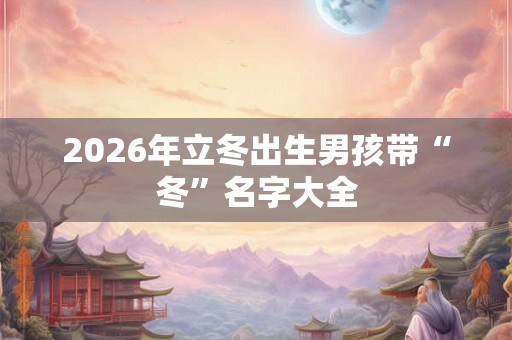 2026年立冬出生男孩带“冬”名字大全