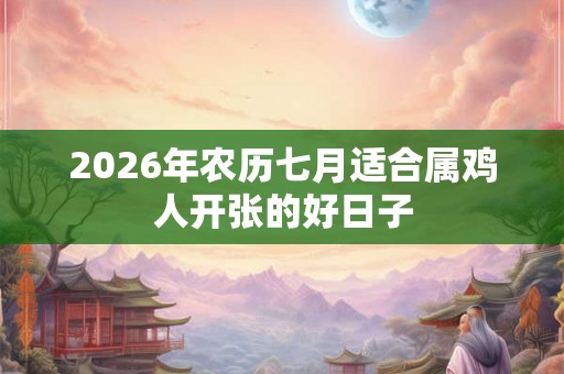 2026年农历七月适合属鸡人开张的好日子