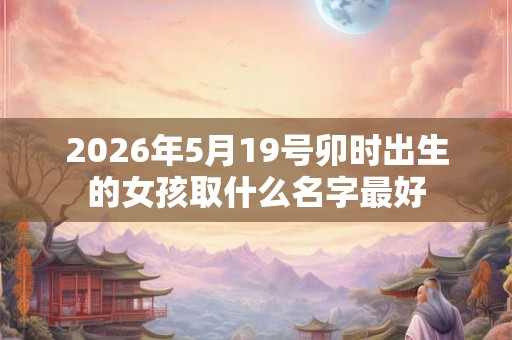2026年5月19号卯时出生的女孩取什么名字最好