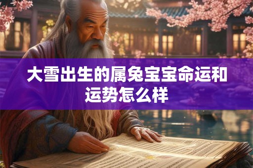 大雪出生的属兔宝宝命运和运势怎么样