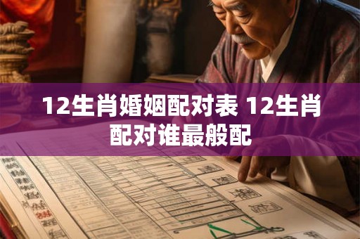 12生肖婚姻配对表 12生肖配对谁最般配