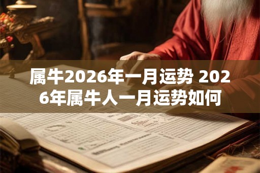 属牛2026年一月运势 2026年属牛人一月运势如何