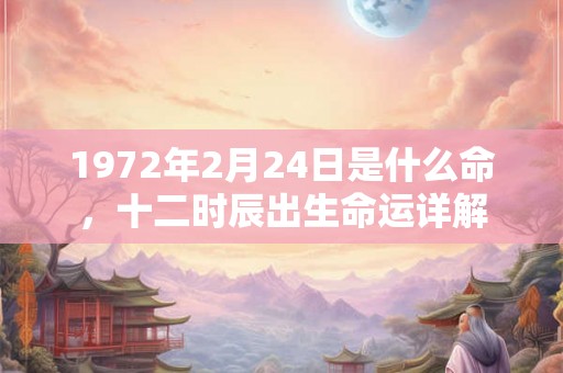 1972年2月24日是什么命，十二时辰出生命运详解
