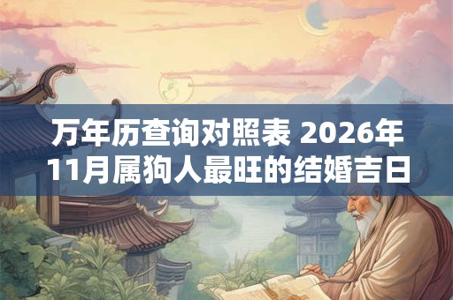 万年历查询对照表 2026年11月属狗人最旺的结婚吉日