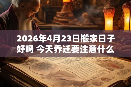 2026年4月23日搬家日子好吗 今天乔迁要注意什么