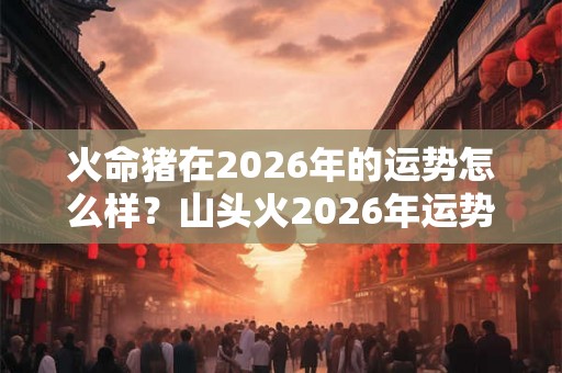 火命猪在2026年的运势怎么样?山头火2026年运势分析 火命猪在2026年的运势怎么样?山头火2026年运势分析