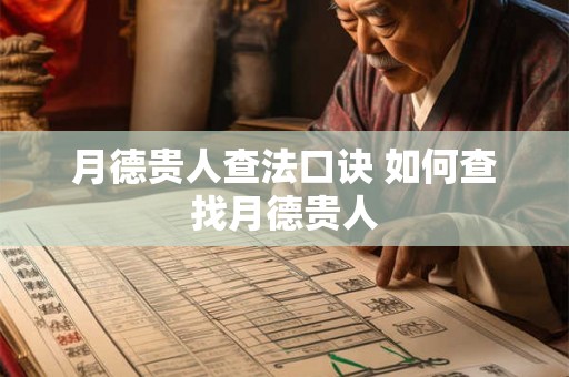 月德贵人查法口诀 如何查找月德贵人