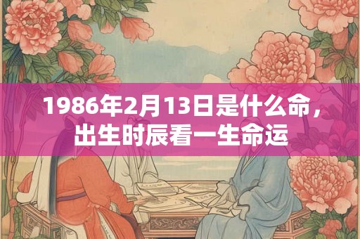 1986年2月13日是什么命，出生时辰看一生命运