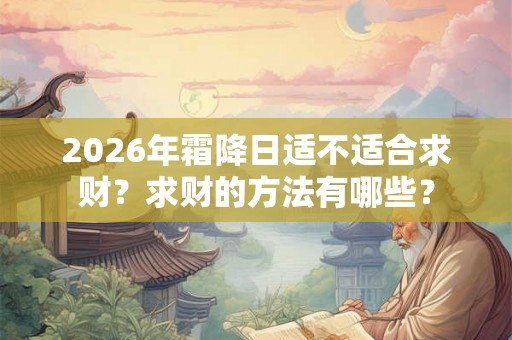 2026年霜降日适不适合求财？求财的方法有哪些？