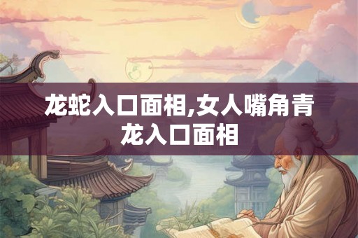 龙蛇入口面相,女人嘴角青龙入口面相