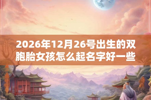 2026年12月26号出生的双胞胎女孩怎么起名字好一些，五行属什么？