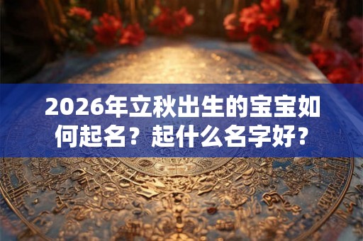 2026年立秋出生的宝宝如何起名？起什么名字好？