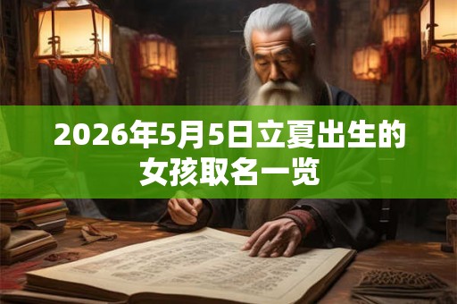 2026年5月5日立夏出生的女孩取名一览