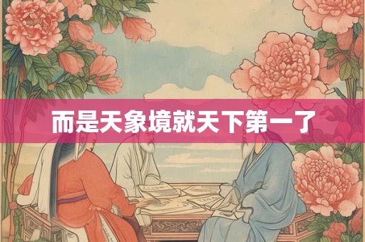 而是天象境就天下第一了
