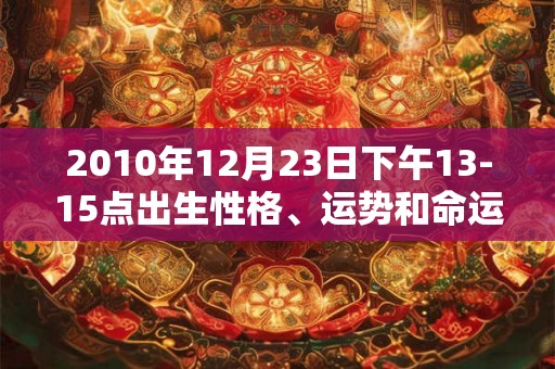 2010年12月23日下午13-15点出生性格、运势和命运