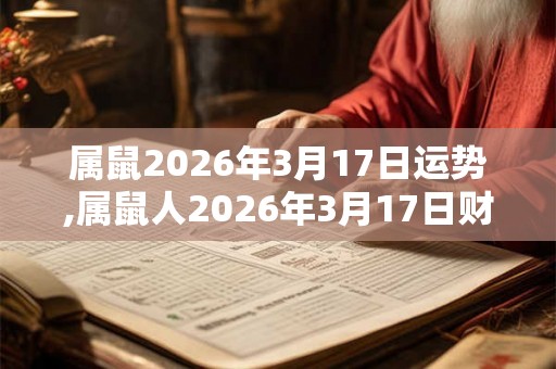 属鼠2026年3月17日运势,属鼠人2026年3月17日财运,生肖鼠2026年3月17日运势