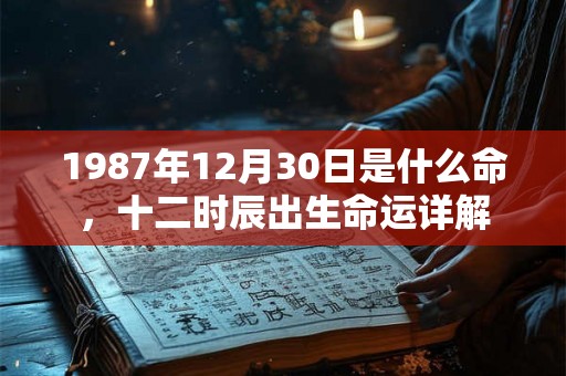 1987年12月30日是什么命,十二时辰出生命运详解 1987年12月30日是什么命,十二时辰出生命运详解