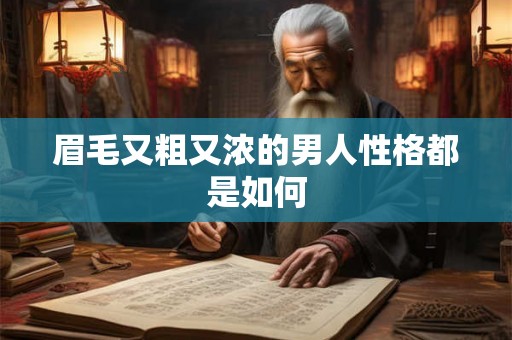 眉毛又粗又浓的男人性格都是如何