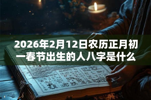 2026年2月12日农历正月初一春节出生的人八字是什么
