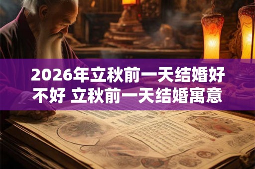 2026年立秋前一天结婚好不好 立秋前一天结婚寓意好吗 2026年立秋前一天结婚好不好 立秋前一天结婚寓意好吗