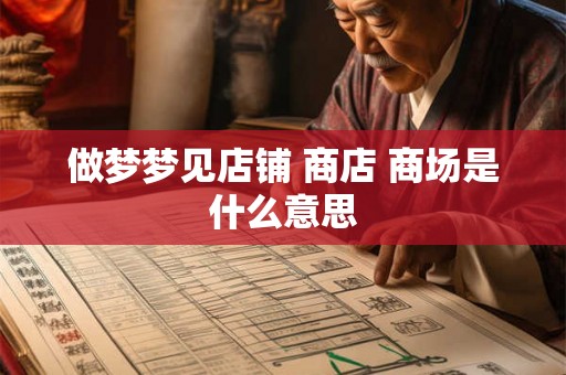做梦梦见店铺 商店 商场是什么意思