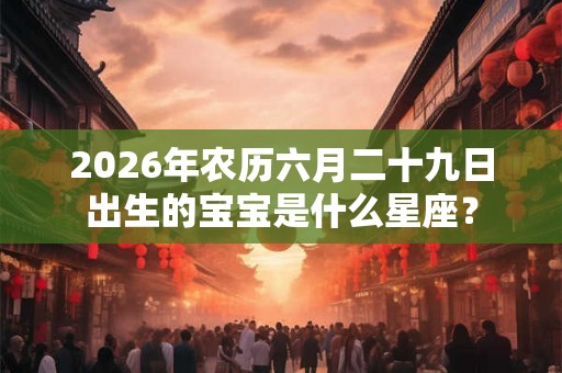 2026年农历六月二十九日出生的宝宝是什么星座？