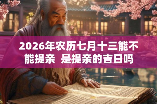 2026年农历七月十三能不能提亲 是提亲的吉日吗 2026年农历七月十三能不能提亲 是提亲的吉日吗