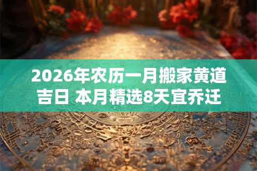 2026年农历一月搬家黄道吉日 本月精选8天宜乔迁 2026年农历一月搬家黄道吉日 本月精选8天宜乔迁