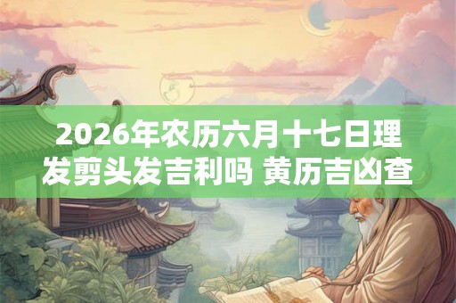 2026年农历六月十七日理发剪头发吉利吗 黄历吉凶查询