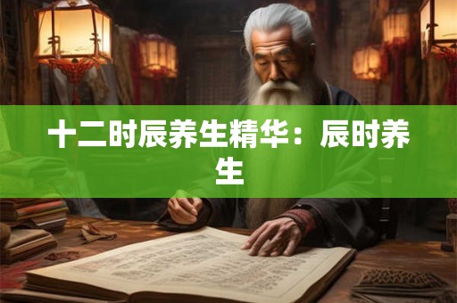 十二时辰养生精华：辰时养生