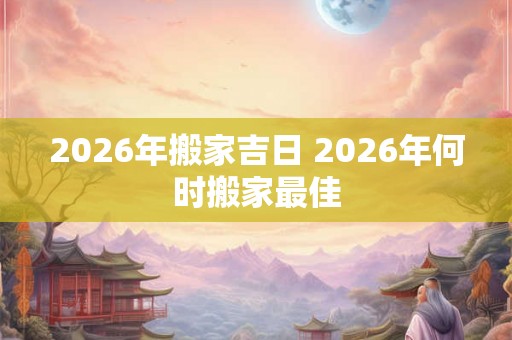 2026年搬家吉日 2026年何时搬家最佳