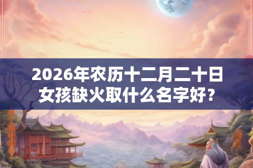 2026年农历十二月二十日女孩缺火取什么名字好？