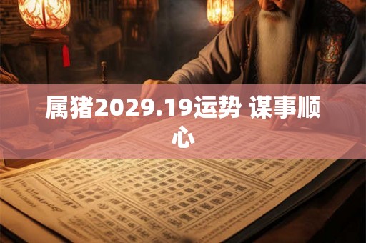 属猪2029.19运势 谋事顺心