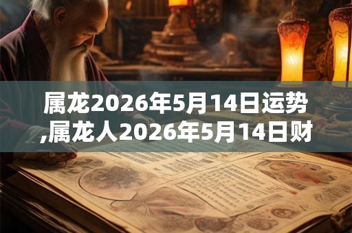 属龙2026年5月14日运势,属龙人2026年5月14日财运,生肖龙2026年5月14日运势