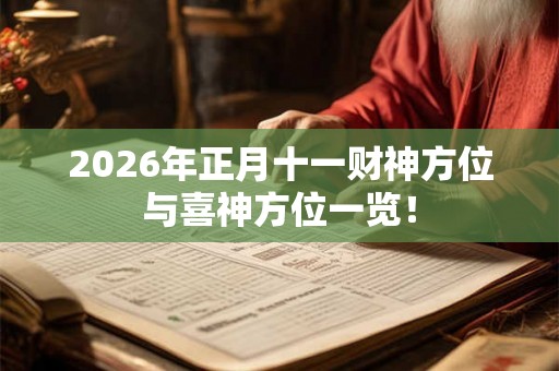 2026年正月十一财神方位与喜神方位一览! 2026年正月十一财神方位与喜神方位一览!