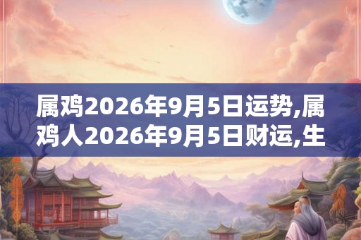 属鸡2026年9月5日运势,属鸡人2026年9月5日财运,生肖鸡2026年9月5日运势